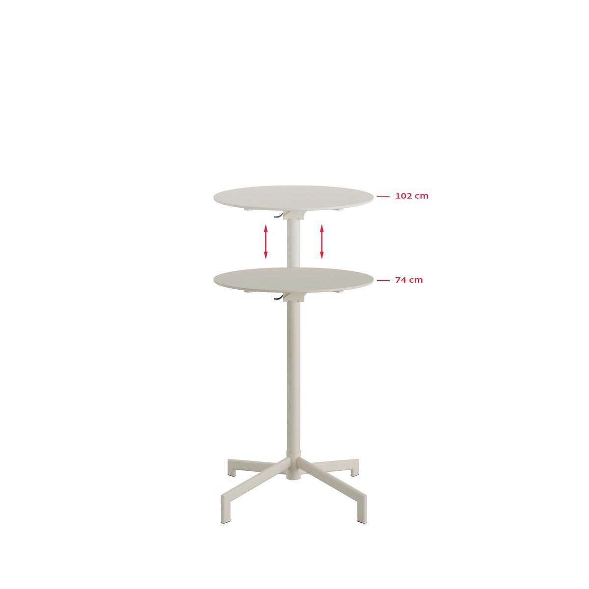 Garten-Bartisch Versa – Terrassen-/Stehtisch - Beige, Basics, Metall (60/74/102/60cm)