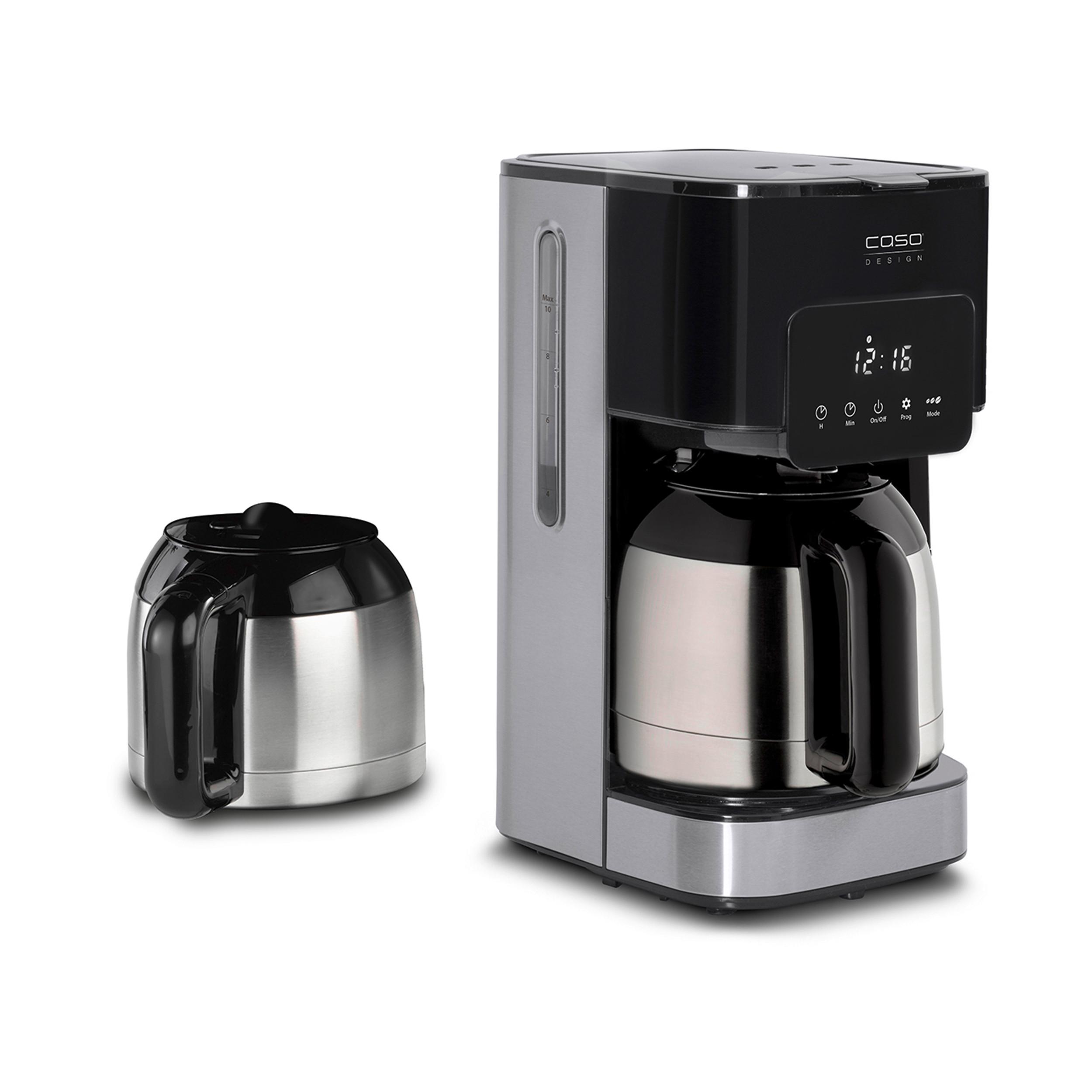 Thermo-Kaffeemaschine 1845 - Silberfarben/Schwarz, Basics, Glas (17/32,5/24,5cm) - CASO Design