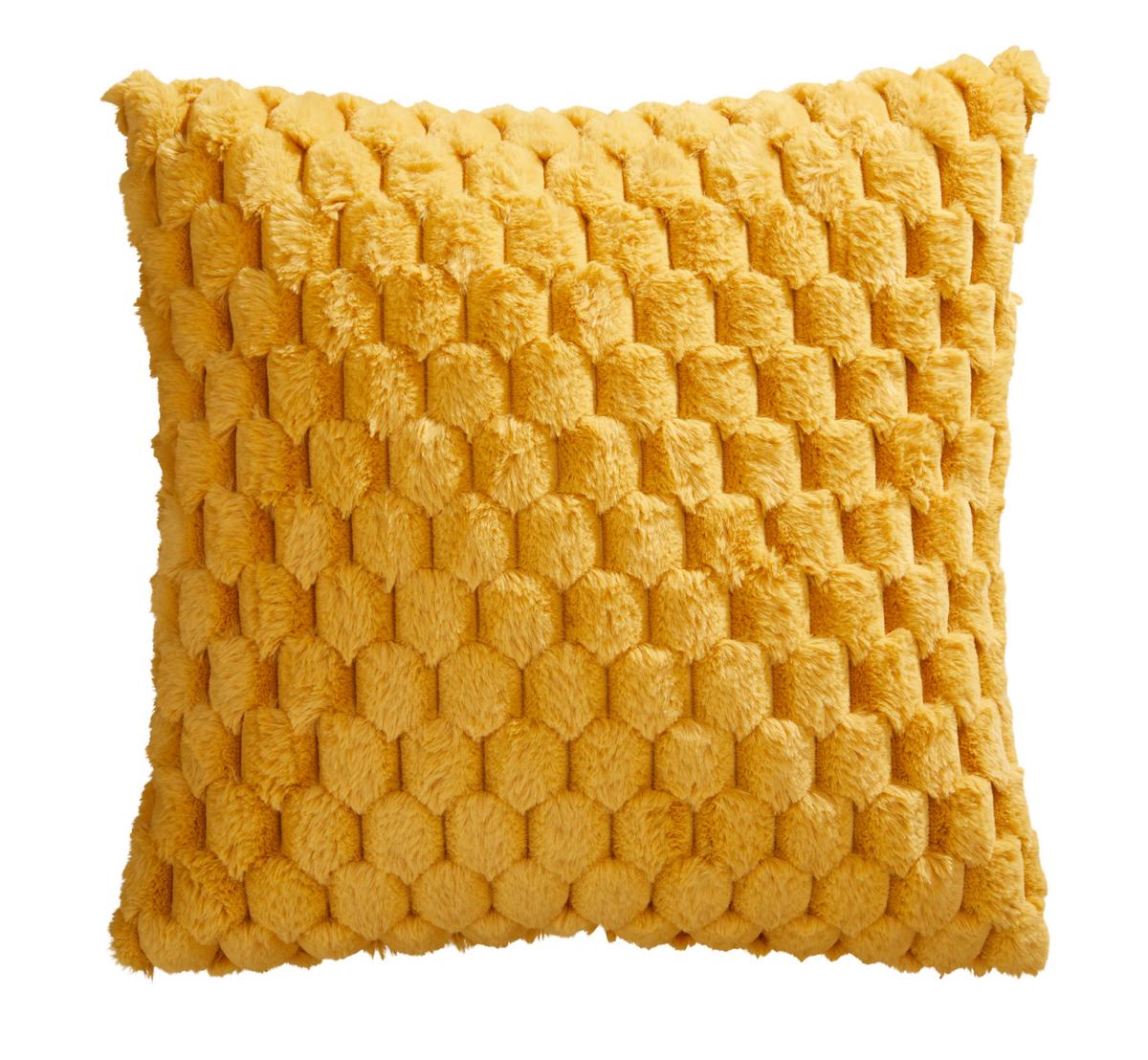 Műszörme Díszpárna Levi Kb. 45/45cm - méz, Modern, textil (45/45cm) - Luca Bessoni