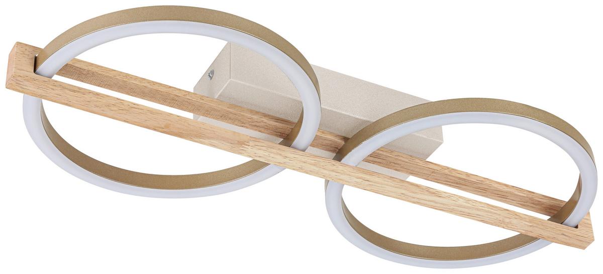 LED-DECKENLEUCHTE CAMILLO - Champagner/Naturfarben, Basics, Holzwerkstoff/Kunststoff (46/20/6cm) - Luca Bessoni