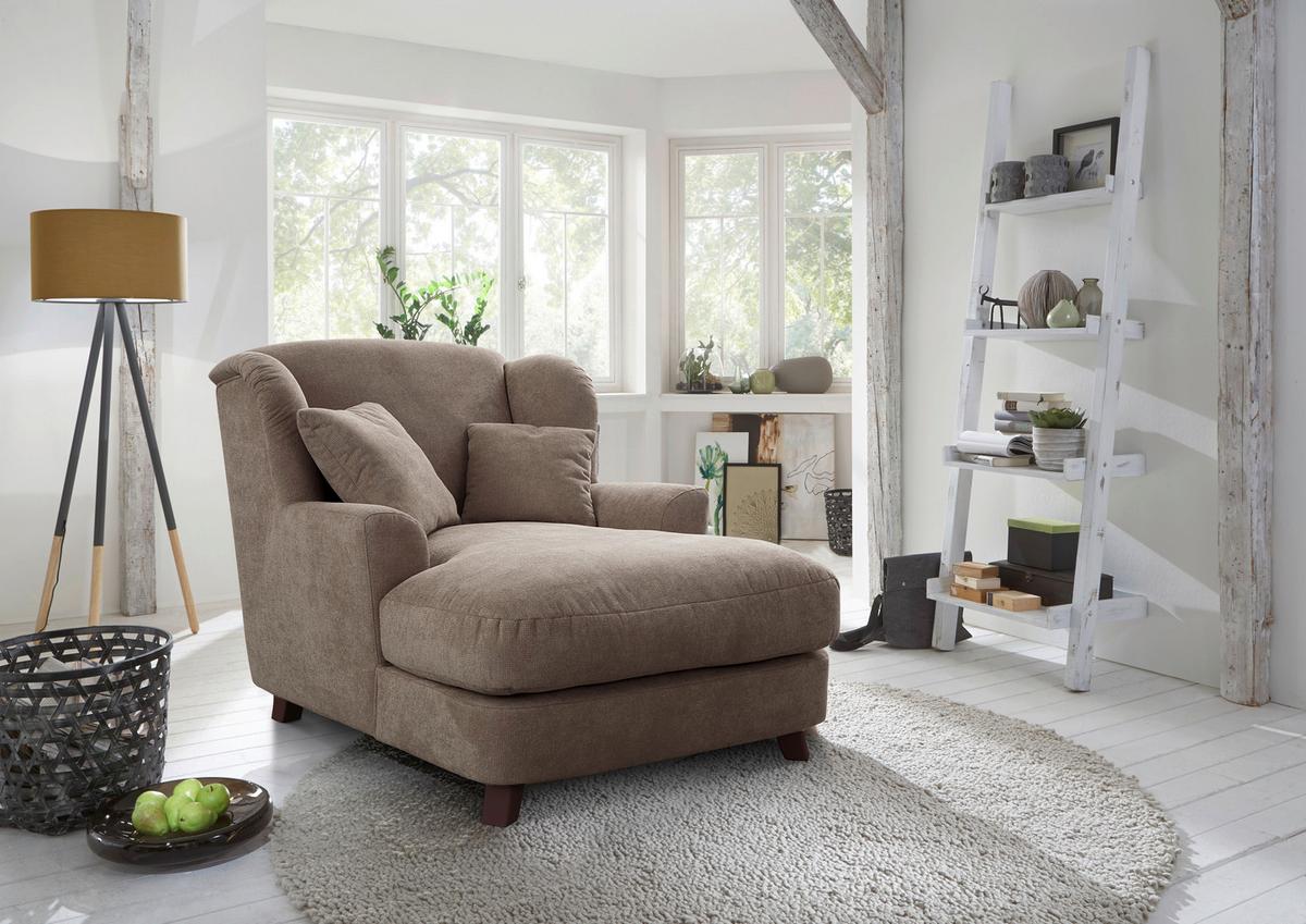XXXL-Sessel Asado Taupe teilmassiv, B: 109 cm - Taupe/Dunkelbraun, MODERN, Holzwerkstoff/Textil (109/104/145cm) - Sit & More