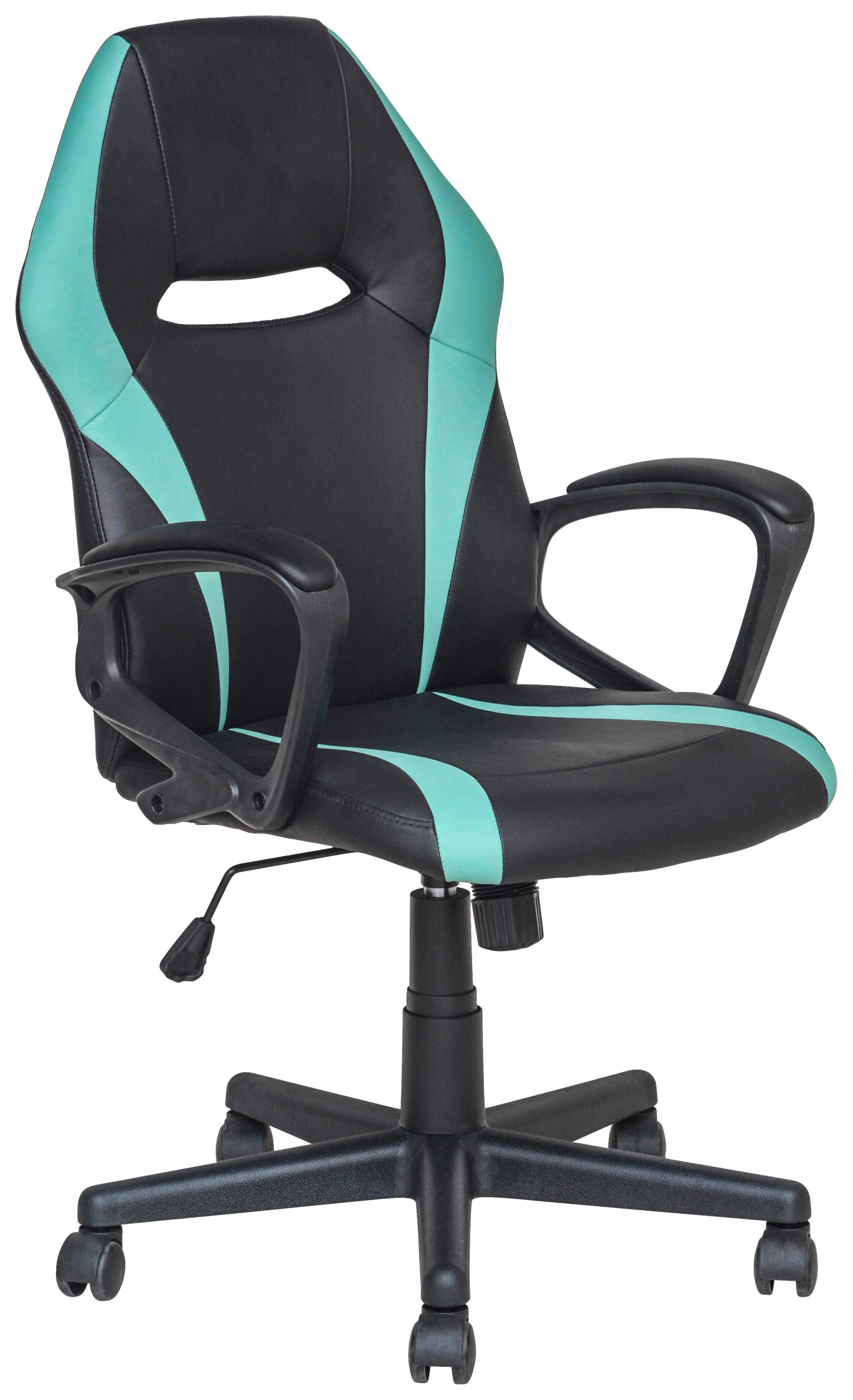 Otočná Židle Aron - černá/mátově zelená, Moderní, textil/plast (57/100-112/61,5cm)