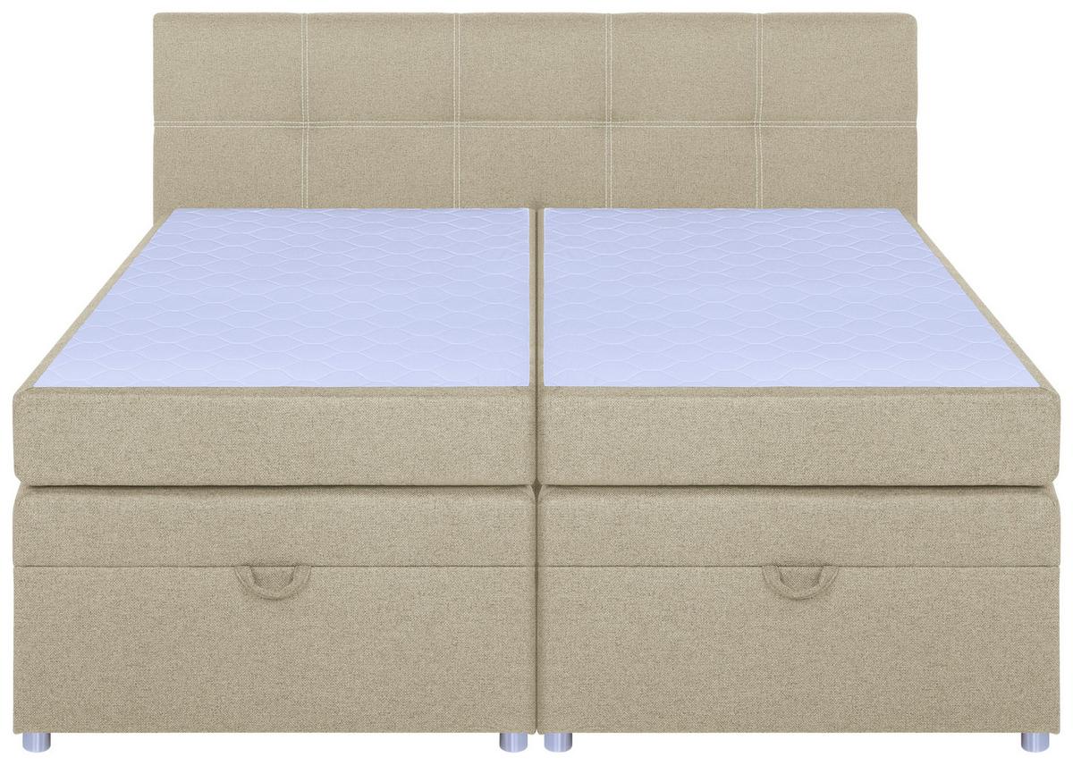 Boxspringbett Royal 180x200 Begie - Chromfarben/Beige, MODERN, Holzwerkstoff/Textil (180/200cm)