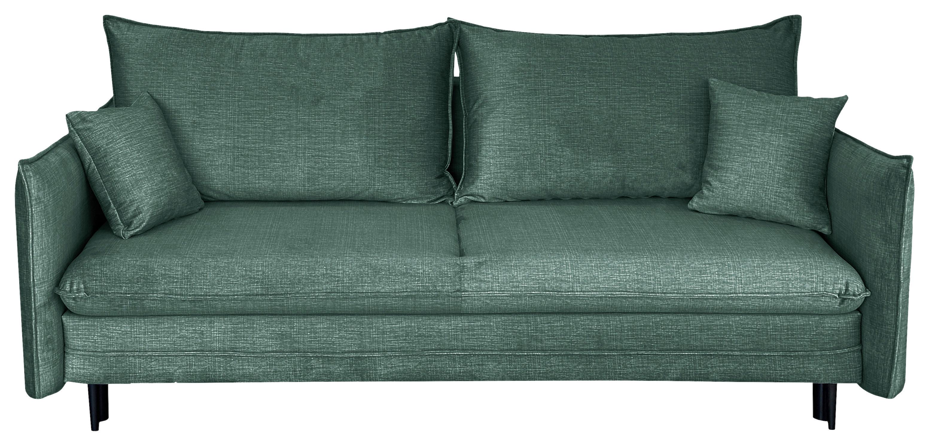 Schlafsofa Melody - Schwarz/Mintgrün, Design, Textil (216/96/102cm) - MID.YOU