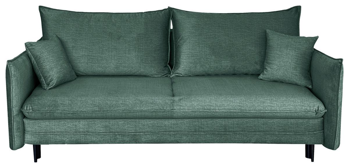 Schlafsofa Melody - Schwarz/Mintgrün, Design, Textil (216/96/102cm) - MID.YOU