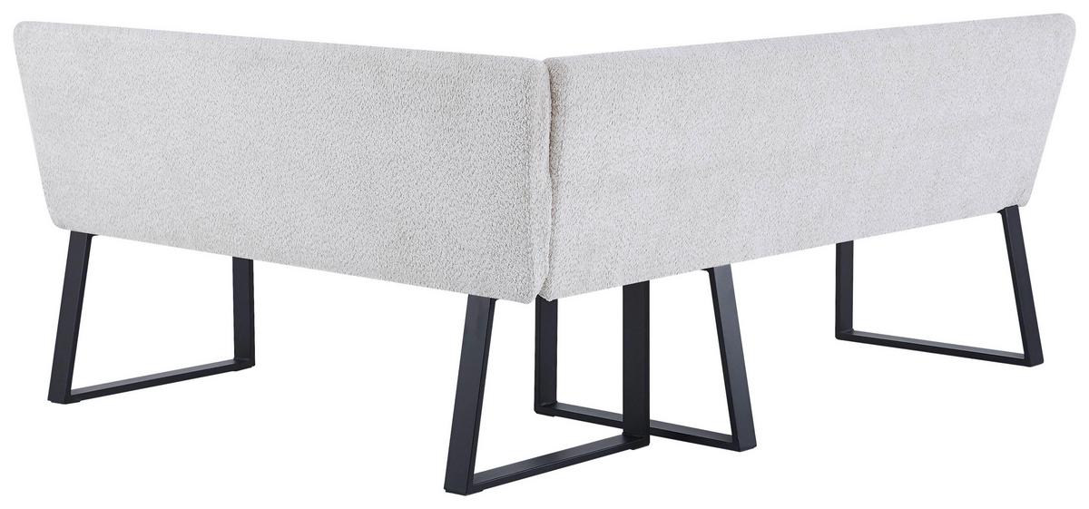 Eckbank Kea Beige, S: 190x150 Cm - Beige/Schwarz, KONVENTIONELL, Textil/Metall (190/150cm) - MID.YOU