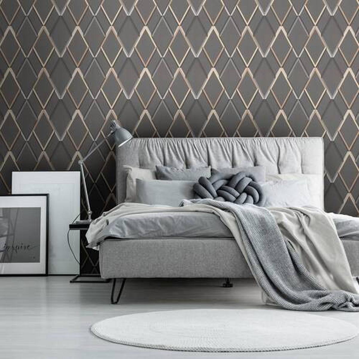 Vliestapete Metallisch Geometrisch - Grau, Basics, Papier/Kunststoff (52/1005cm)