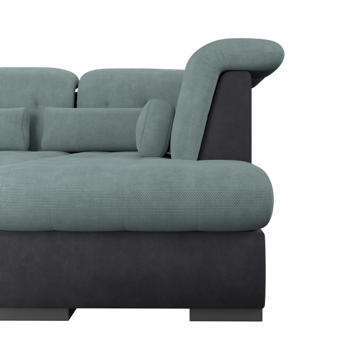 Wohnlandschaft Madera Blaugrün S: 358x212 cm - Blau/Anthrazit, KONVENTIONELL, Kunststoff/Textil (190/358/212cm)