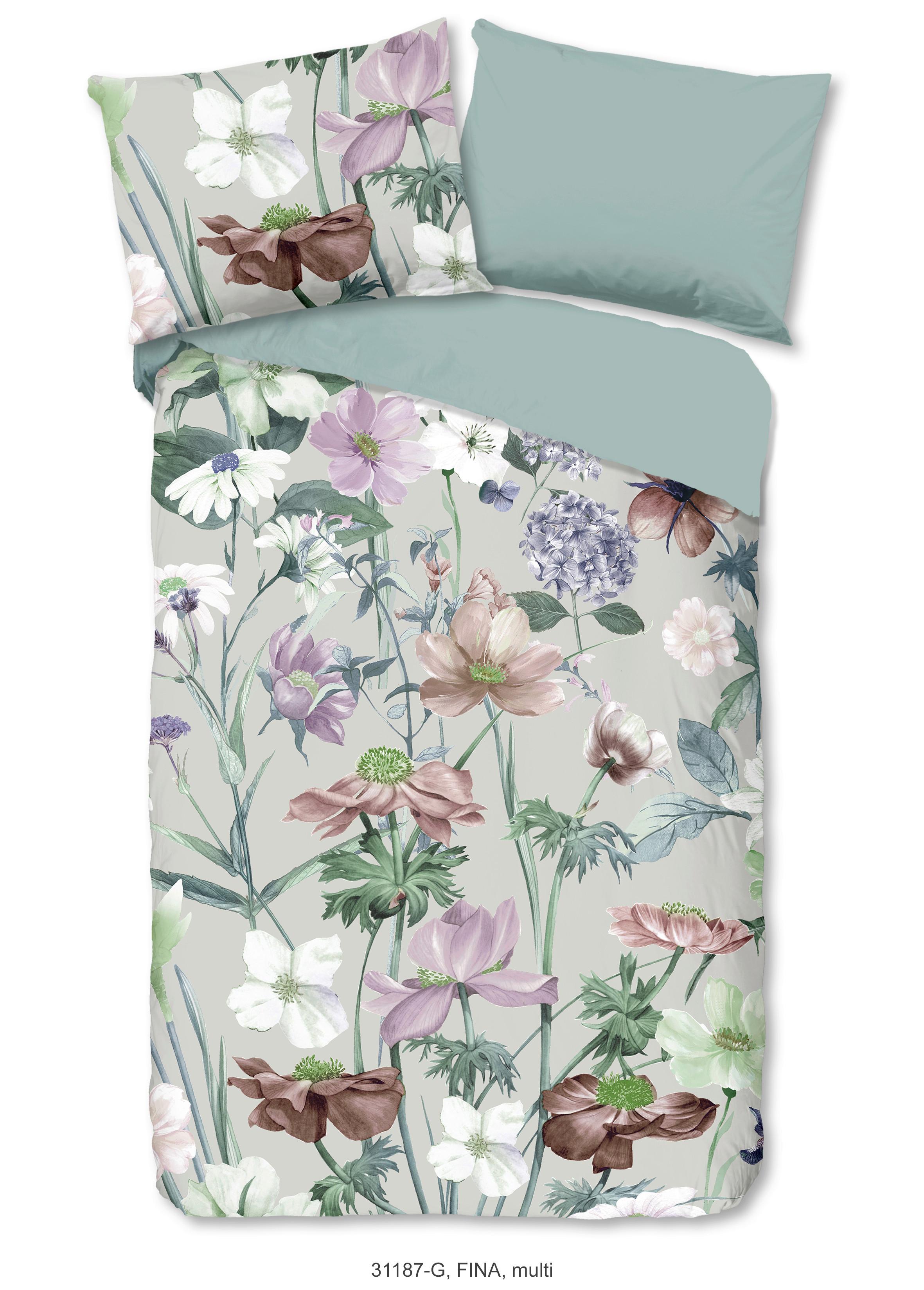 WENDEBETTWÄSCHE FINA - Multicolor/Hellgrau, Design, Textil (140/200cm)