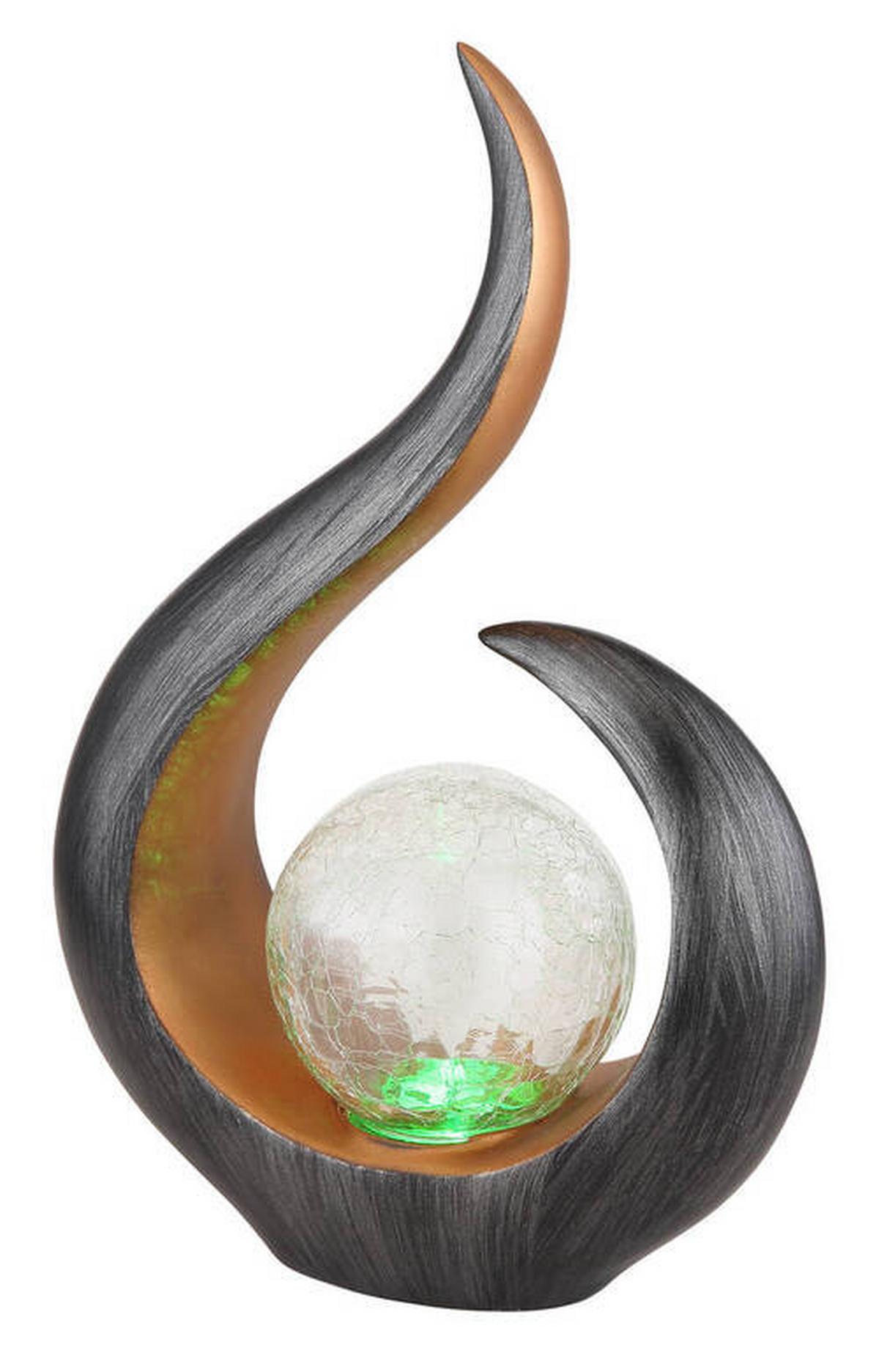 Solarleuchte 36530 - Klar/Goldfarben, Design, Glas/Kunststoff (22,5/10/33,5cm) - Globo