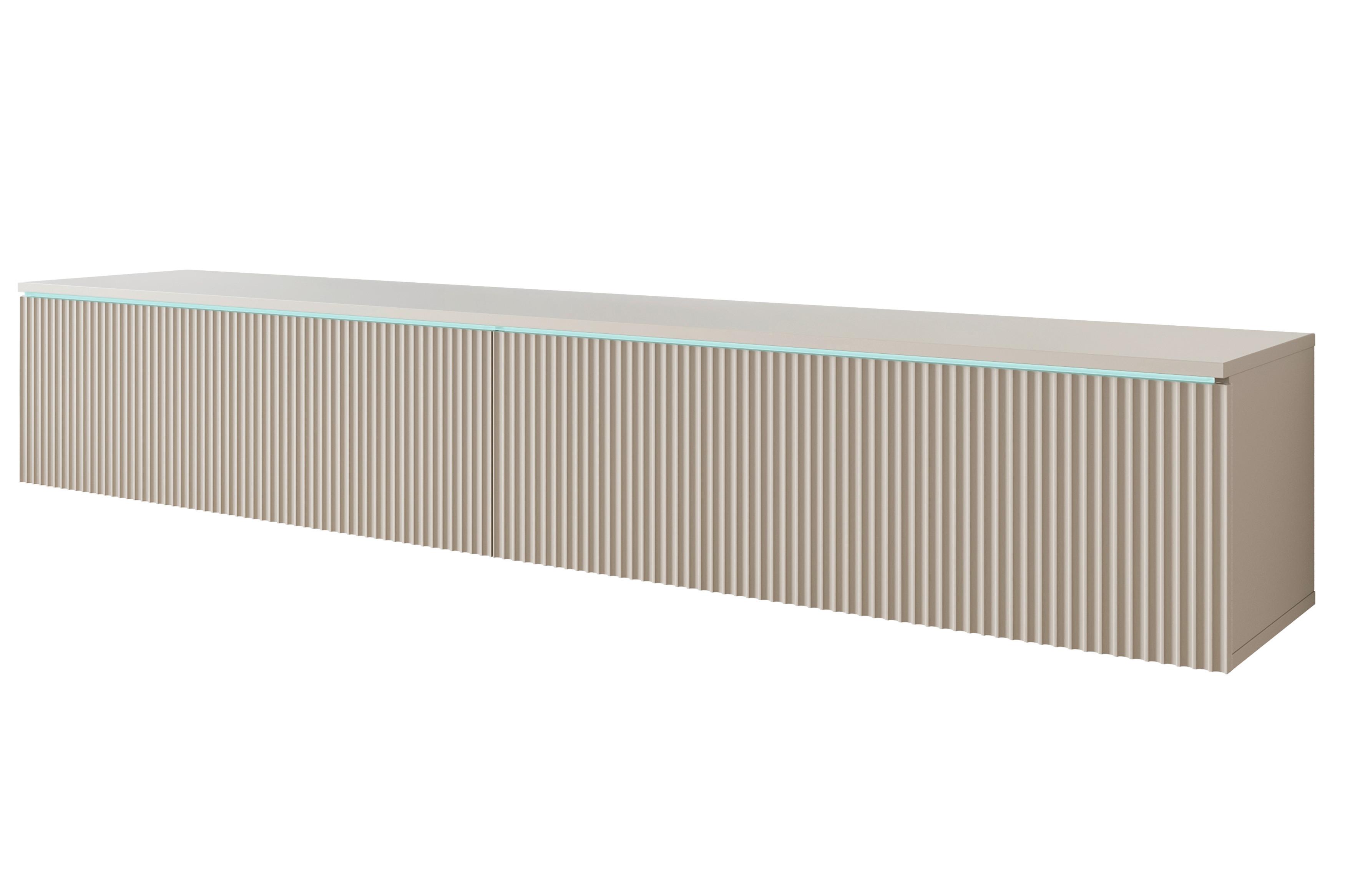 Nízka komoda, béžová, kašmírová - šedá/kašmírová, Design, kompozitní dřevo/plast (180/30/33cm) - P & B