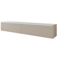 Nízka komoda, béžová, kašmírová - šedá/kašmírová, Design, kompozitní dřevo/plast (180/30/33cm) - P & B