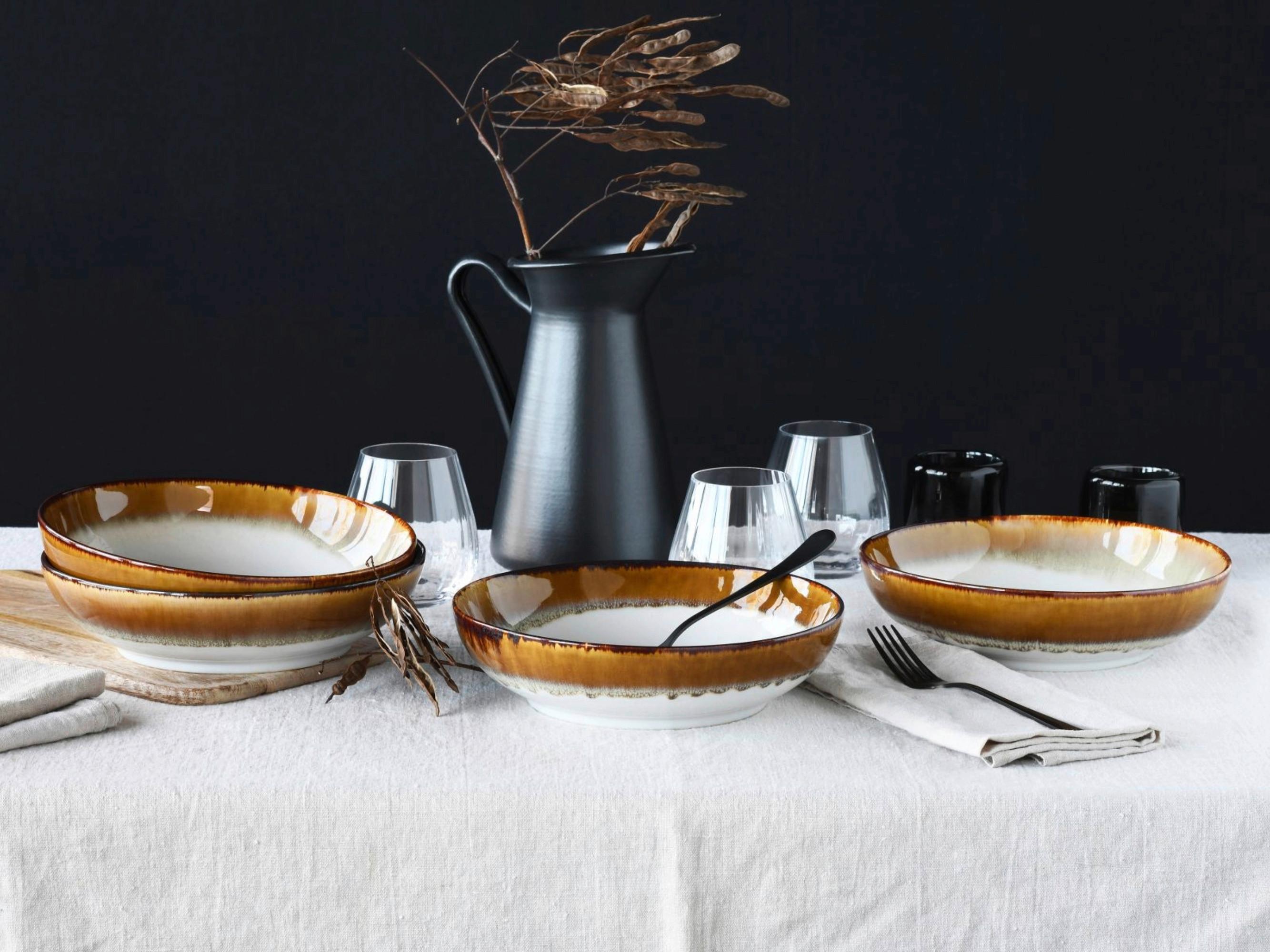 Mísa CASCADE - hnědá, Moderní, keramika (22,5/6cm) - Creatable
