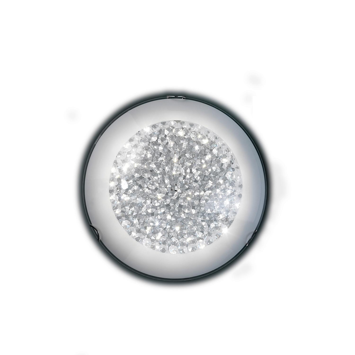 LED-Deckenleuchte Brill Klar Chromfarben L: 30cm - Klar/Chromfarben, Design, Glas/Metall (30/30/10cm)