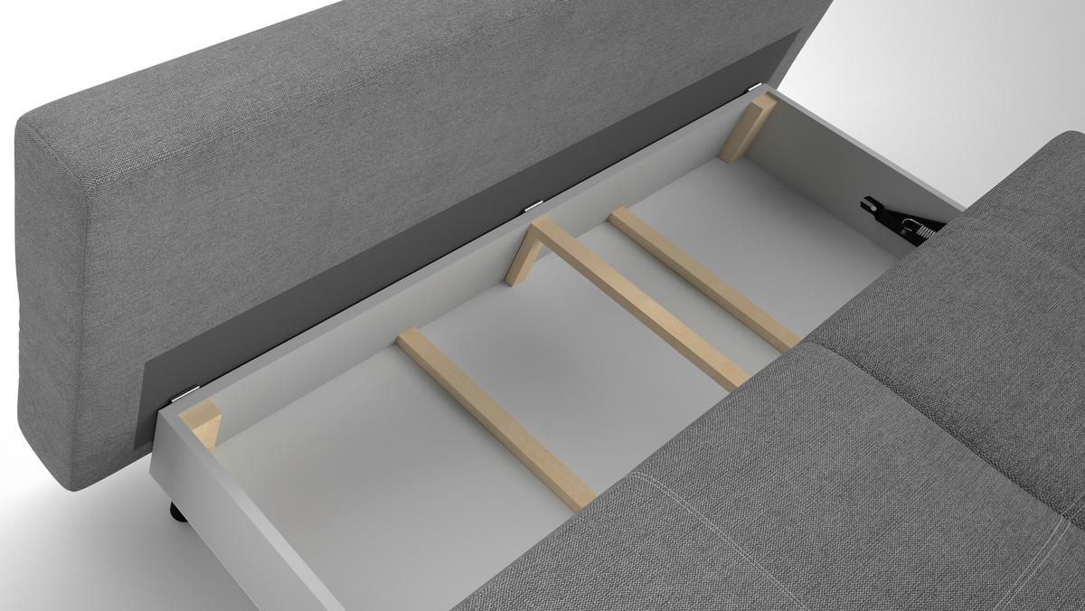 Schlafsofa Wendy - Dunkelgrau/Schwarz, Design, Textil (197/94/96cm) - MID.YOU