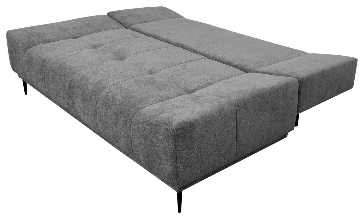 Schlafsofa Malpenza Dunkelgrau B: 199 cm - Dunkelgrau/Schwarz, Trend, Textil (199/91/110cm)