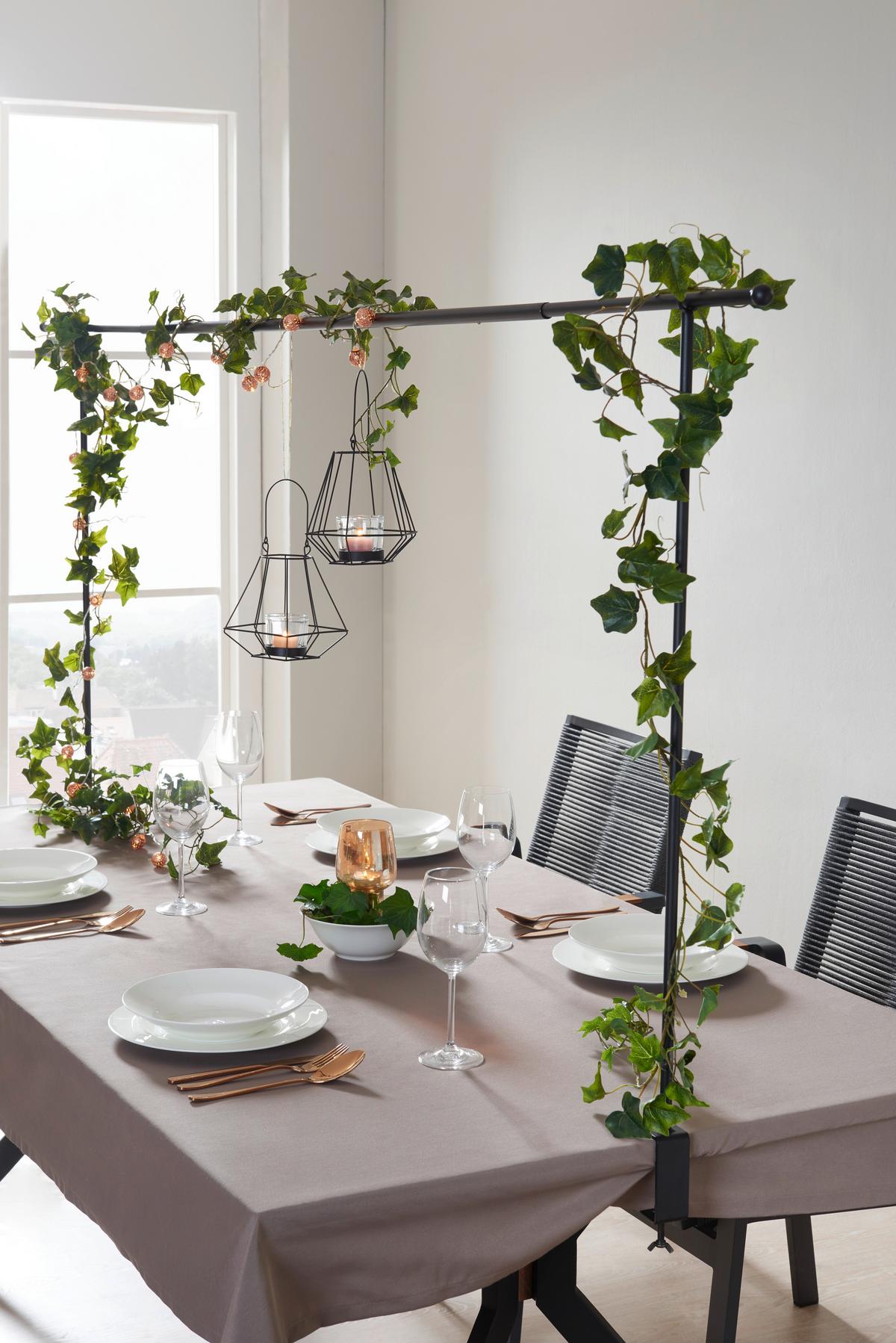 Dekorační konstrukce pro stůl RACK - černá, kov (140-250/90/4cm) - Mömax