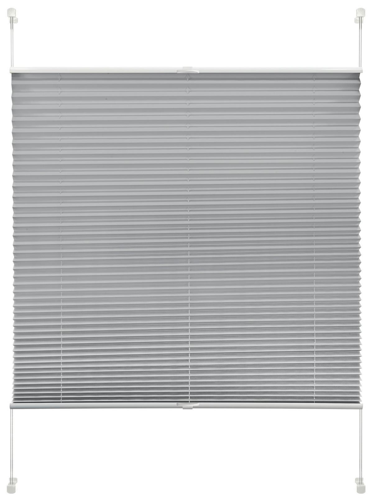 Plissee Solid Crash B: 50 Cm Mit Klemmträger - Silberfarben, Basics, Textil (50/130cm)