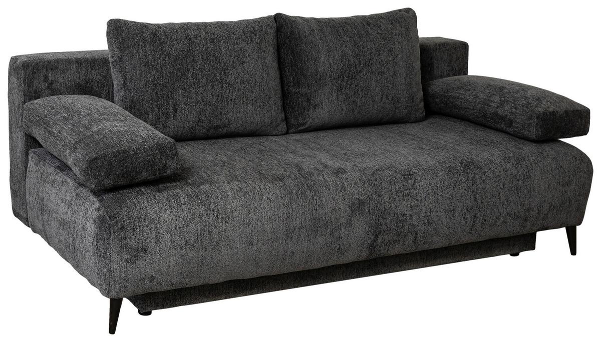 Schlafsofa Time Anthrazit, B: 200 cm - Anthrazit/Schwarz, Trend, Holz/Kunststoff (200/88/100cm)