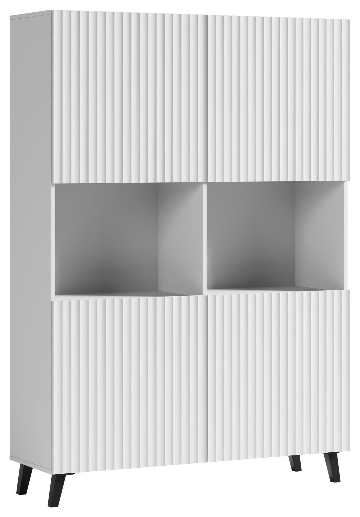 Vysoká komoda PHUKET š: 120 cm - čierna/biela, Design, kompozitné drevo (120/172/39,1cm) - Livetastic