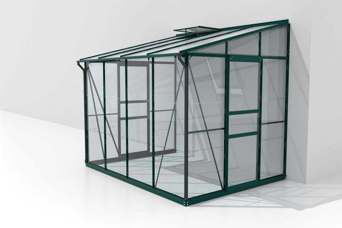 Anlehn-Gewächshausbausatz Ida 5200 Esg/Hkp, Smaragd - Smaragdgrün, Basics, Glas/Kunststoff (262,1/220,8/201,4cm)