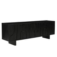 Lowboard Mangoholz schwarz B: 180cm - Schwarz, Design, Holz (180/61/43cm) - MID.YOU