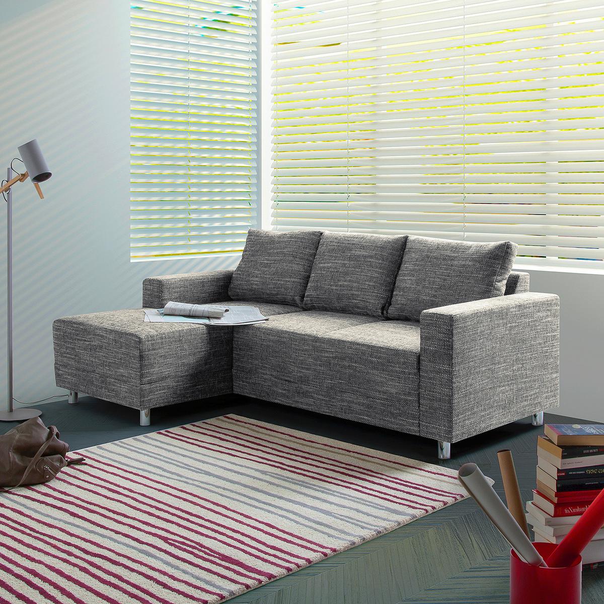 Ecksofa Grenwood Grau B: 144x200 Cm - Chromfarben/Grau, Design, Textil (144/200cm) - MID.YOU