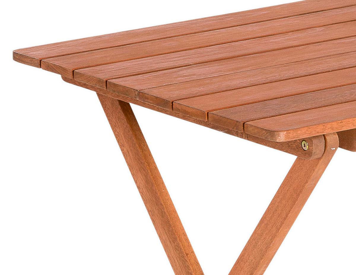 Gartentisch Klappbar Eukalyptusholz Natur - Naturfarben, KONVENTIONELL, Holz (90/72/60cm) - Gardenson