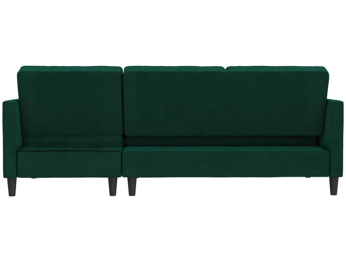 Ecksofa Palermo Dunkelgrün, mit Stauraum - Dunkelgrün/Schwarz, Basics, Textil (213/154cm) - Livetastic