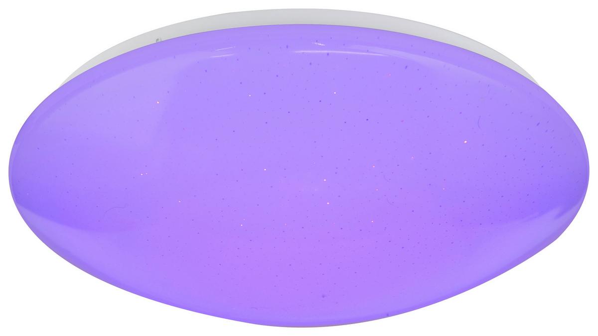 LED-Deckenleuchte Ø 39 cm mit Fernbedienung - Opal/Weiß, Basics, Kunststoff/Metall (39/11cm) - Globo