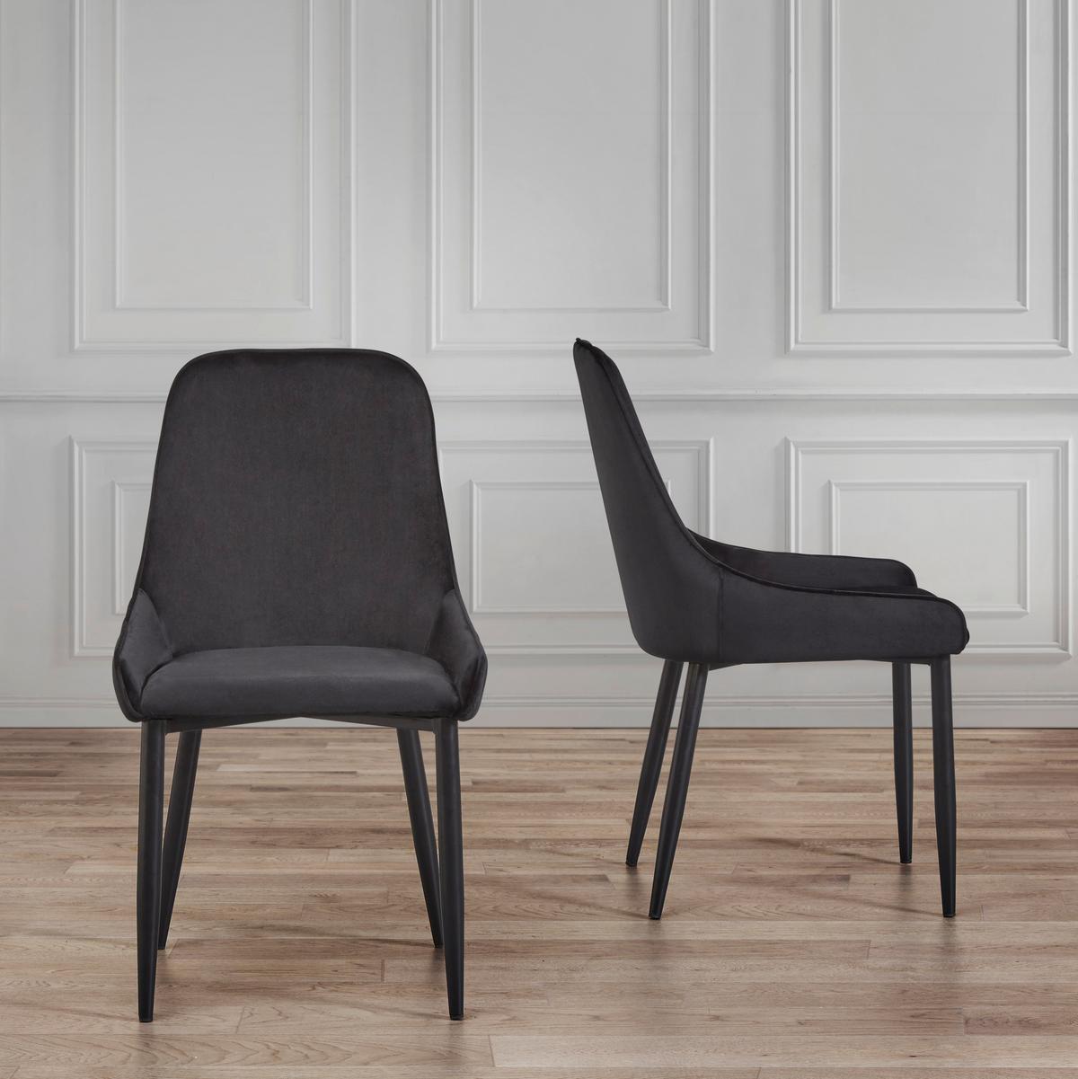 Židle Enna - černá, Moderní, kov/dřevo (48/85/58cm) - Modern Living