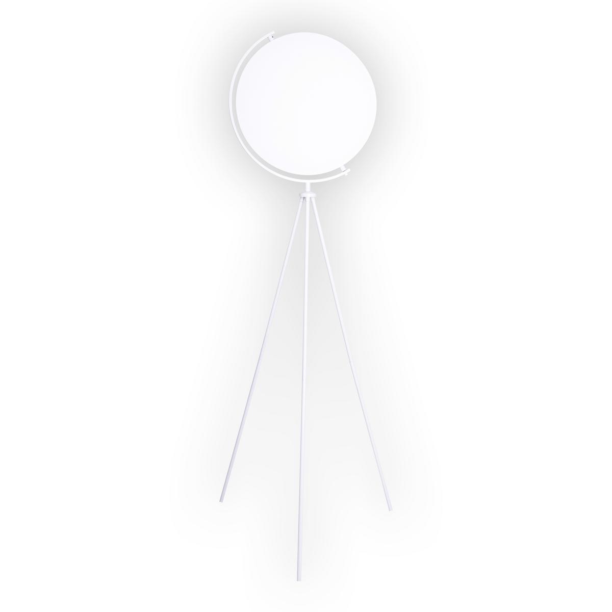 LED-Stehlampe Munega Weiß Rund - Weiß, Design, Kunststoff/Textil (41/156cm) - Näve