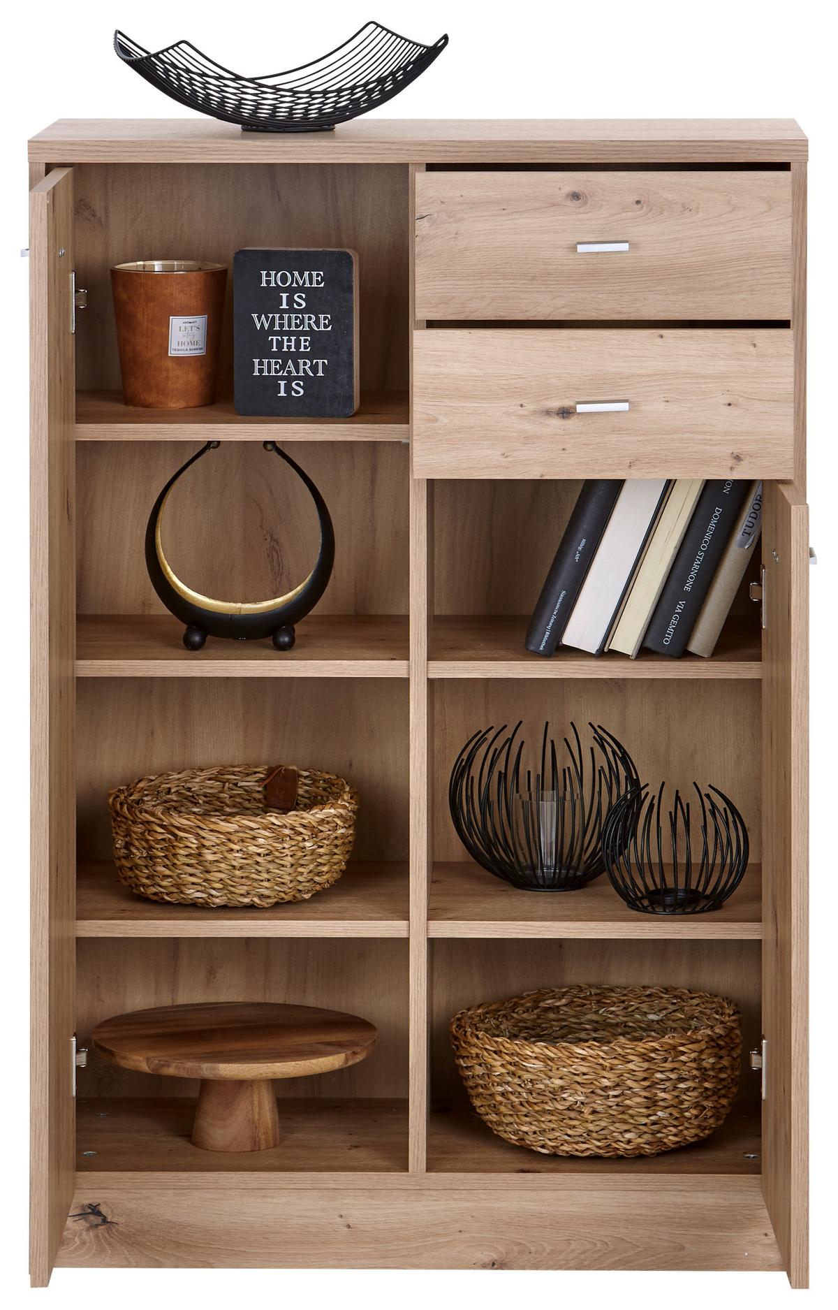 Kommode Verstellbar 74 Cm 4-You New Eichenfarbe Artisan - Eiche Artisan, MODERN, Holzwerkstoff (74/111,4/34,6cm)