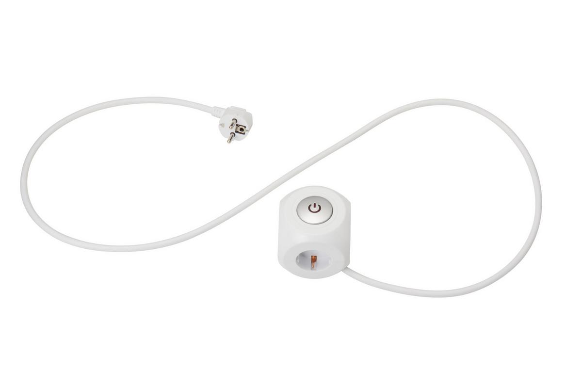 Multistecker Nua - Weiß, KONVENTIONELL, Kunststoff/Metall (7,9/7,9/8cm) - Ondega