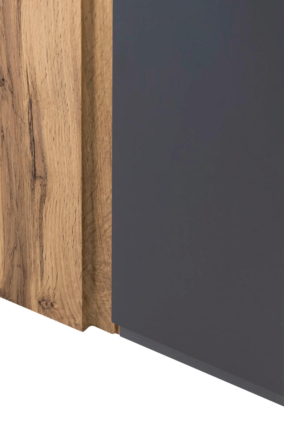 Hängeschrank Verese B: 65 cm Eiche Wotan/Grau - Eiche Wotan/Grau, MODERN, Holzwerkstoff (65/64/20cm) - Held
