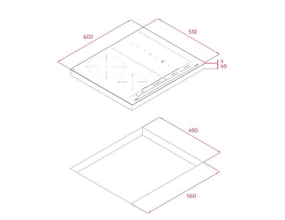 Indukční varná deska Teka IZS 66800 MST BK - černá, Basics (60/4,9/51cm) - Teka