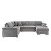 Wohnlandschaft Terana mit Schlaffunktion Grau - Chromfarben/Grau, KONVENTIONELL, Textil (219/305/157cm) - Livetastic