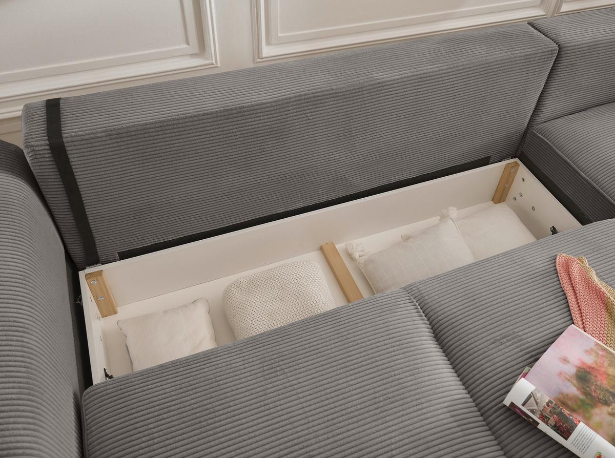 Ecksofa Maureen Braun S: 318x197 Cm - Schwarz/Braun, KONVENTIONELL, Textil (318/197cm) - MID.YOU