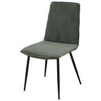 Vierfußstuhl Lorenzo Grün/Schwarz B: 47 cm - Schwarz/Grün, MODERN, Textil/Metall (47/91/61,5cm) - Livetastic