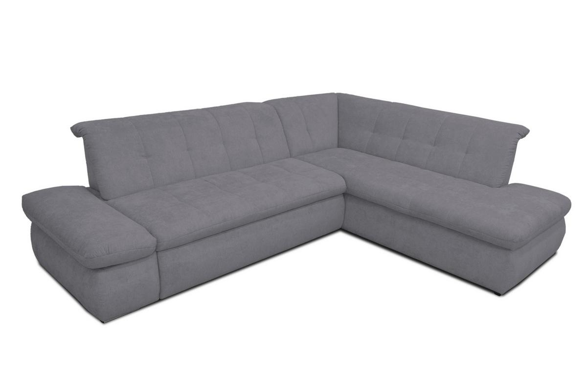 Ecksofa Moric Dunkelgrau Mikrofaser - Chromfarben/Dunkelgrau, KONVENTIONELL, Textil (273/216cm) - MID.YOU