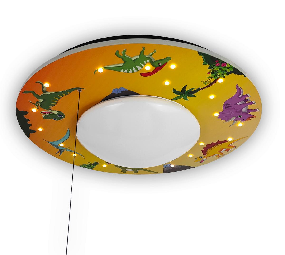 Kinderdeckenleuchte 7002 - Deckenleuchte Dinos - Multicolor/Weiß, Basics, Holzwerkstoff/Kunststoff (54/11cm) - Niermann