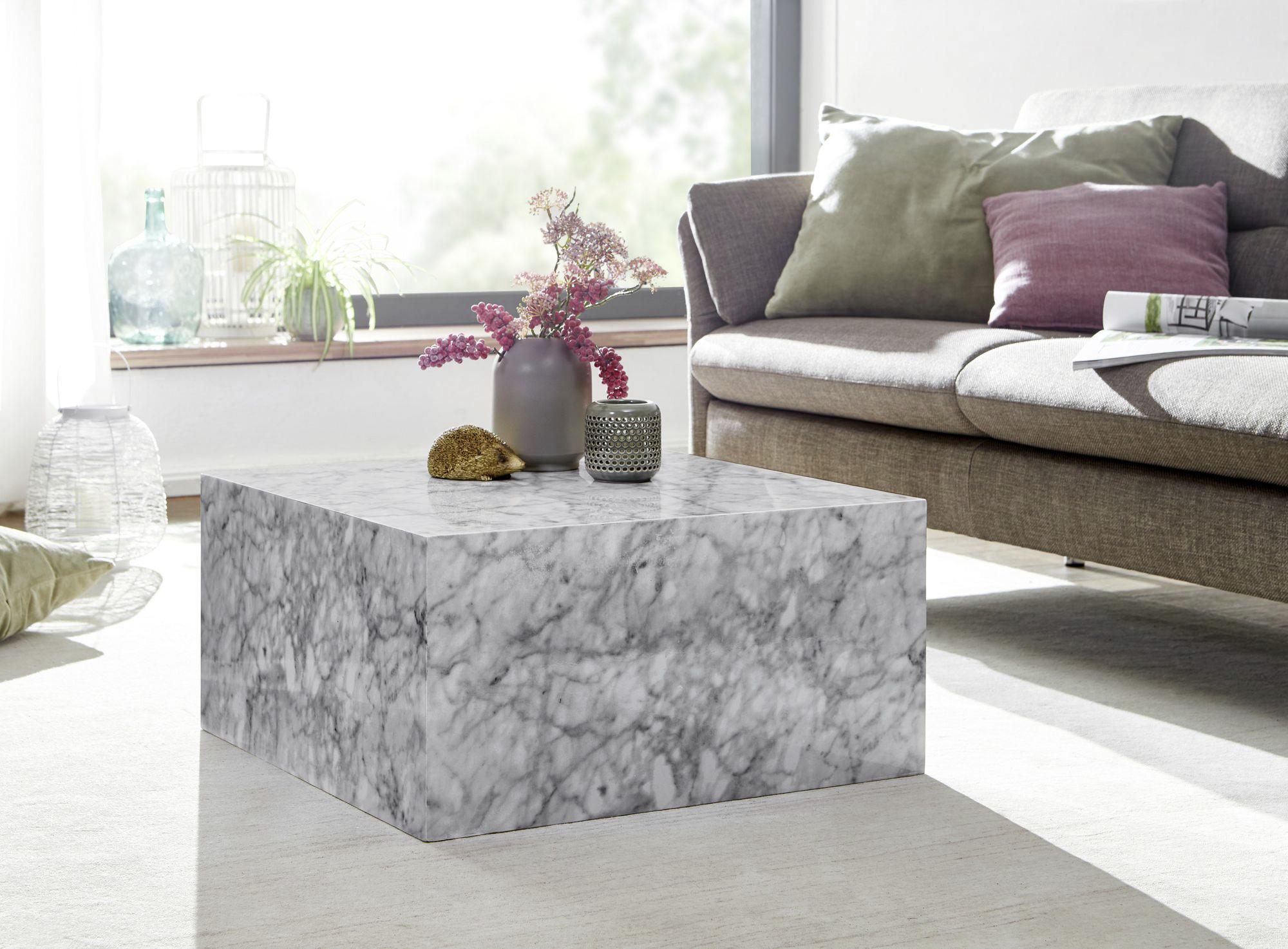 Konferenčný stolík MONOBLOC biely - biela, Modern, kompozitné drevo (60/60/30cm) - MID.YOU