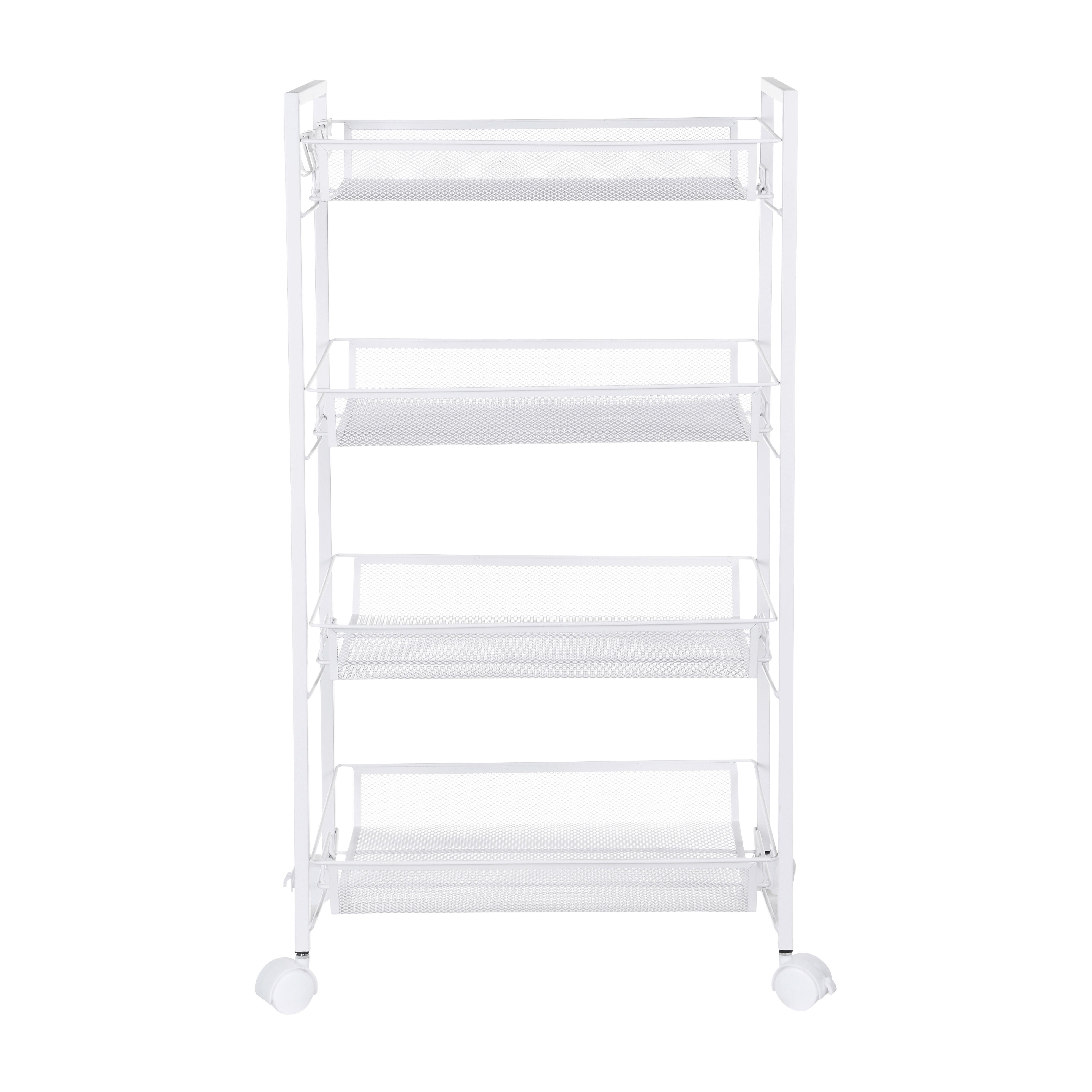 UNIVERZÁLNY VOZÍK SILVIA 2 - biela, Modern, kov/plast (44/84/26cm)