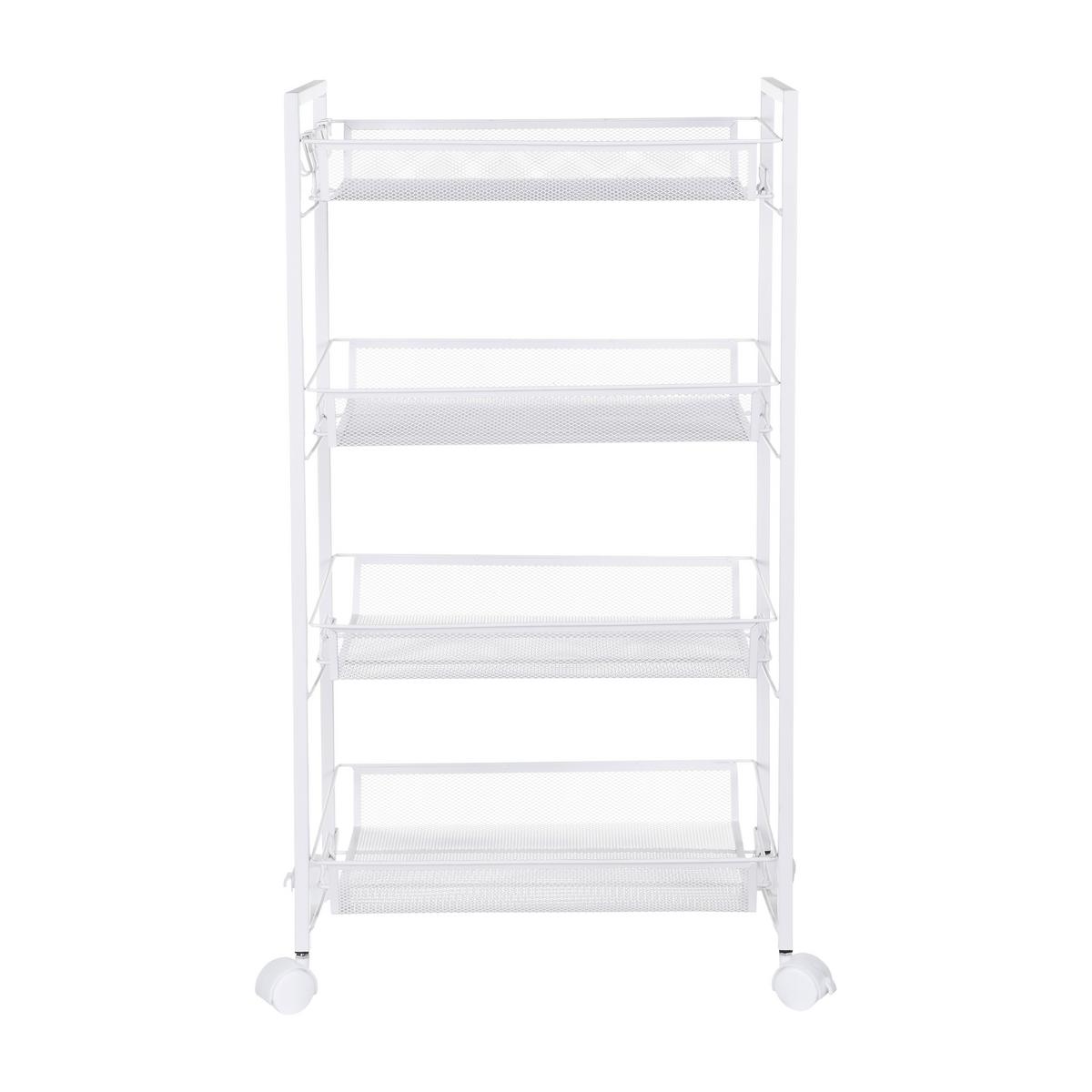 UNIVERZÁLNÍ VOZÍK SILVIA 2 - bílá, Moderní, kov/plast (44/84/26cm)