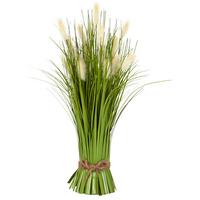 Kunstpflanze Grasbündel Creme L: 40 cm, Mariette - Creme/Grün, ROMANTIK / LANDHAUS, Papier/Kunststoff (40cm) - Luca Bessoni