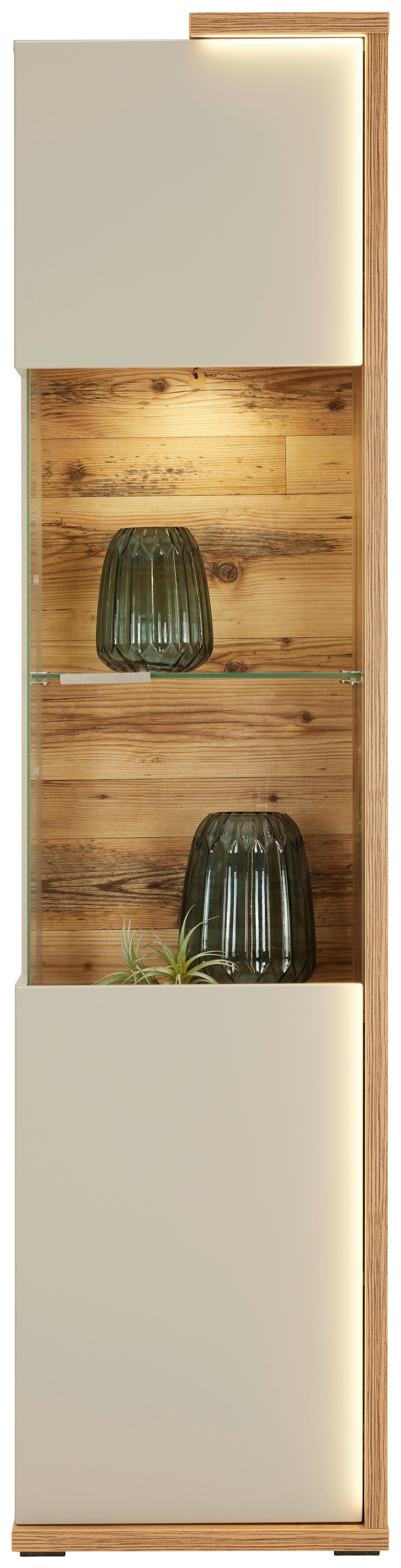 Vitrine Ambiente B: 48,6 cm mit Led Alpine Lodge Dekor - MODERN, Glas/Holzwerkstoff (48,6/199,1/43,6cm)