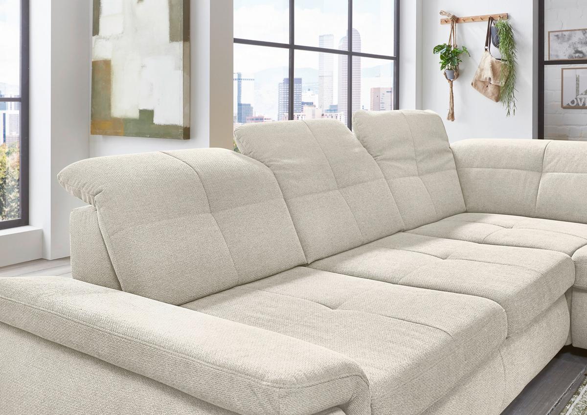 Sedací souprava MARTEN, pravá, bez funkcí a polštářů - černá/přírodní barvy, Moderní, textil (315/260cm)