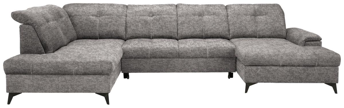 Sedacia súprava U SIERRA, ľavá, sivobéžová INFINITY - čierna/sivohnedá, Modern, kov/textil (230/364/181cm) - Mömax