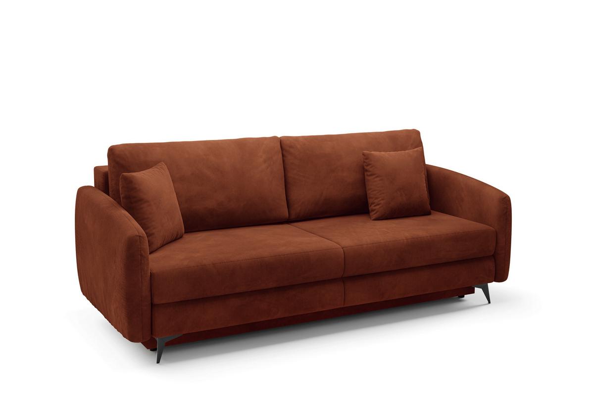 Schlafsofa Ingrid Rostfarben B: 230cm - Rostfarben/Creme, Design, Textil (230/100/103cm) - Livetastic