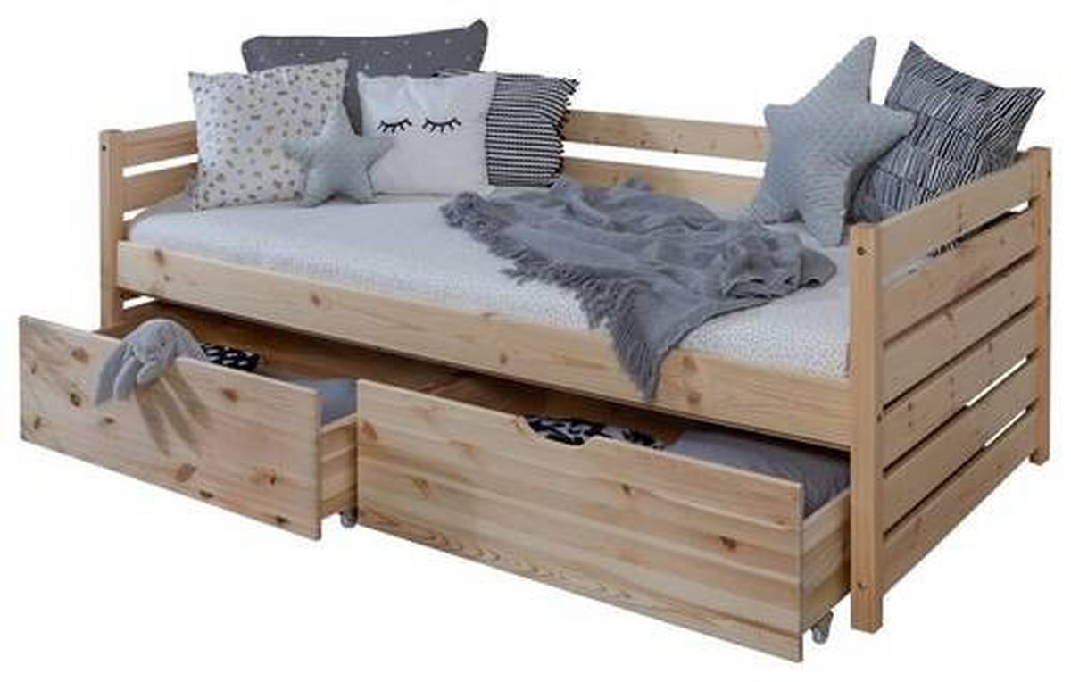Stauraumbett Naomi - Naturfarben, MODERN, Holz (90/200cm) - MID.YOU